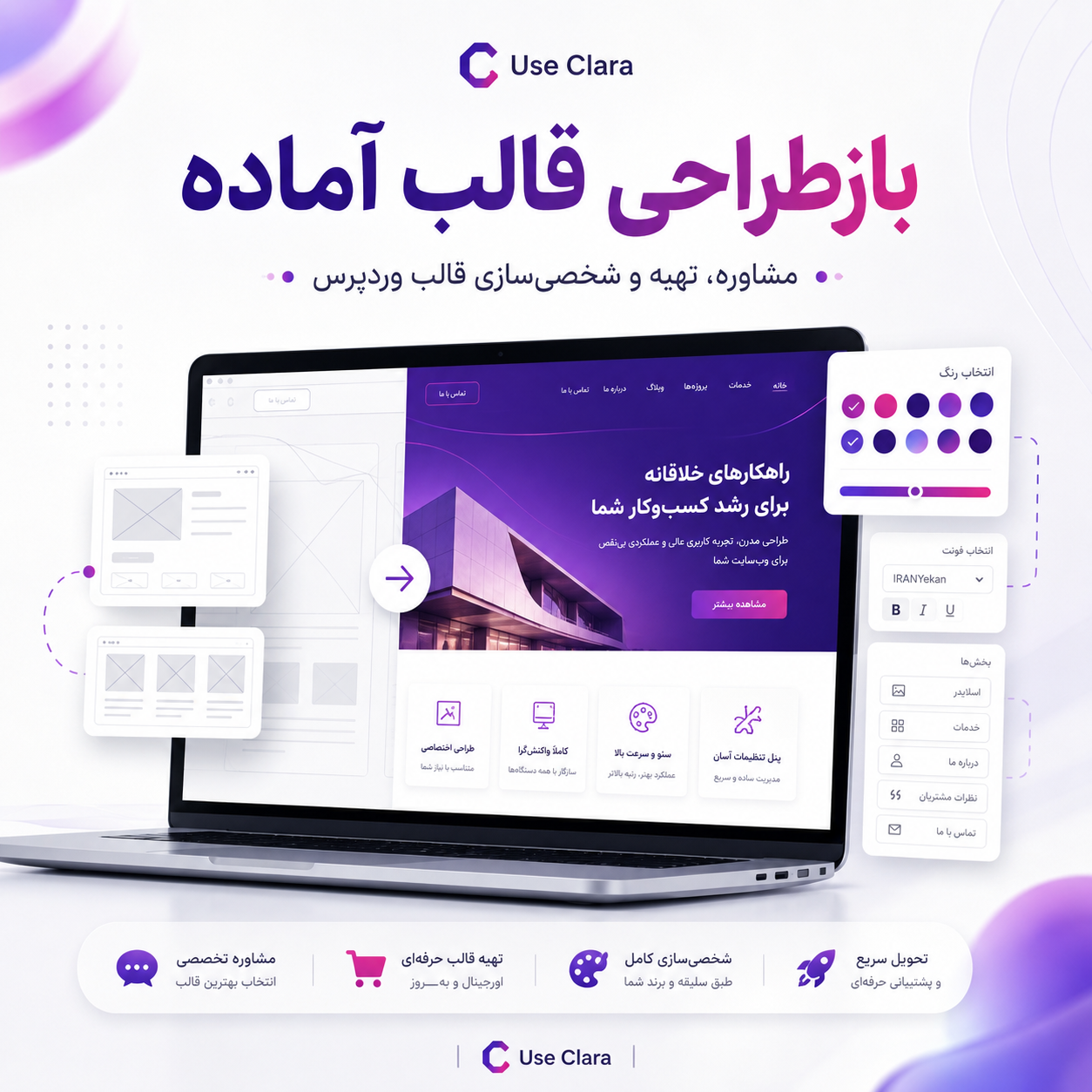 پکیج مشاوره، تهیه و بازطراحی قالب آماده